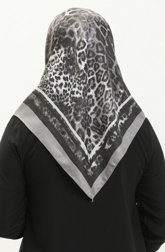 Écharpe en Cachemire Dubai à Motifs 70237-01 Gris Noir 70237-01