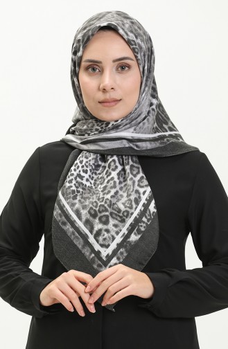 Écharpe en Cachemire Dubai à Motifs 70237-03 Anthracite Gris 70237-03