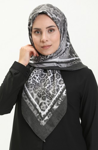 Écharpe en Cachemire Dubai à Motifs 70237-03 Anthracite Gris 70237-03