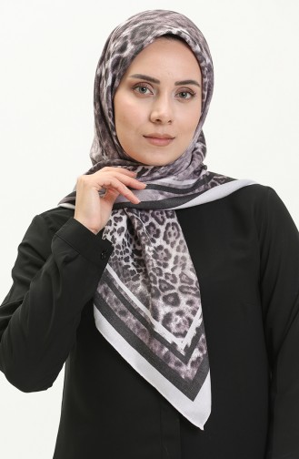 Desenli Dubai Kaşmir Eşarp 70237-04 Gümüş Gri