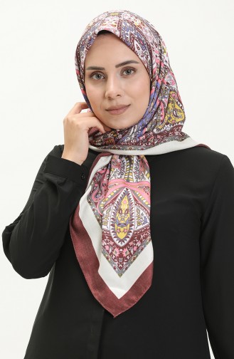 Écharpe en Cachemire Dubai à Motifs 70238-07 Brun 70238-07