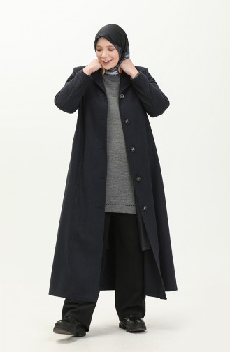 Plus Size Cachet Coat 0176-02 Navy Blue 0176-02