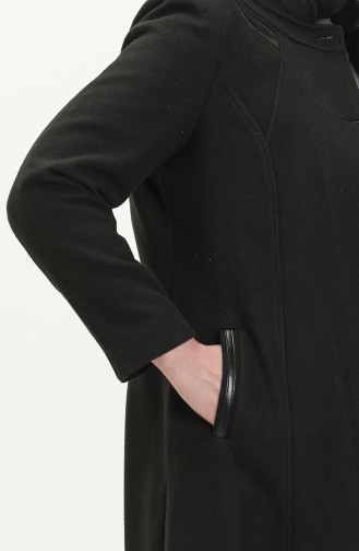 Manteau Cachet Boutonné Grande Taille 0417-01 Noir 0417-01