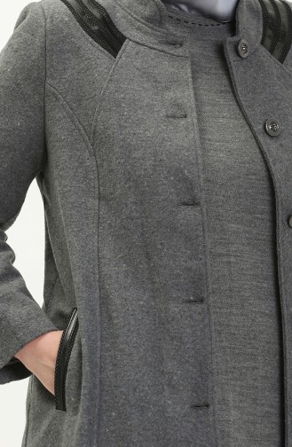 Manteau Cachet Boutonné Grande Taille 0417-02 Gris 0417-02