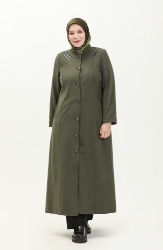 Plus Size Cachet Coat 0417-05 Khaki Green 0417-05