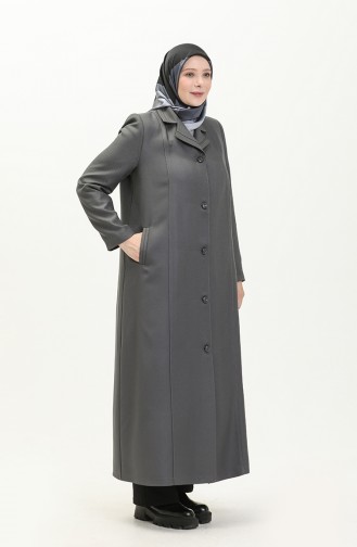 Große Größe längelang-geknöpfter Covercoat mit Futter 0422-02 Grau 0422-02