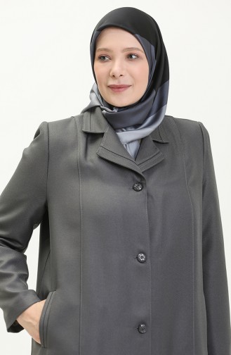 Große Größe längelang-geknöpfter Covercoat mit Futter 0422-02 Grau 0422-02