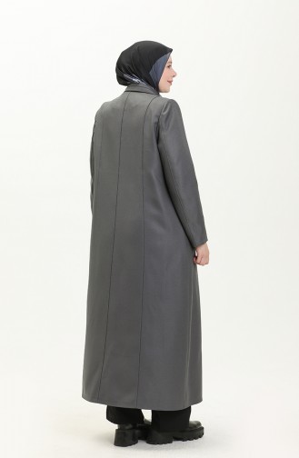 Große Größe längelang-geknöpfter Covercoat mit Futter 0422-02 Grau 0422-02