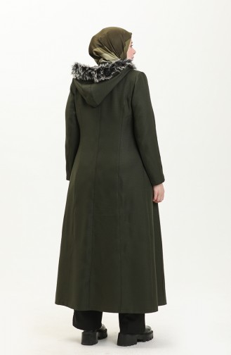 Pardessus à Capuche Grande Taille 0461-01 Khaki 0461-01