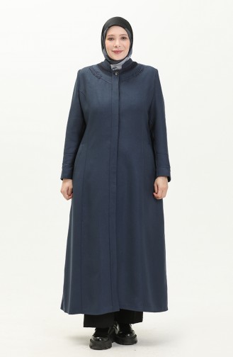 Plus Size Pocket Overcoat 0470-05 Indigo 0470-05