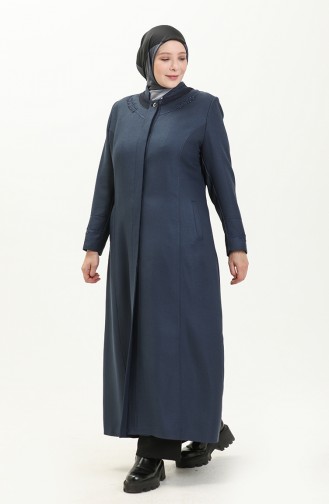 Plus Size Pocket Overcoat 0470-05 Indigo 0470-05