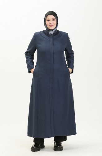 Plus Size Pocket Overcoat 0470-05 Indigo 0470-05