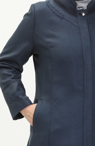 Große Größe Covercoat mit Masche und Taschendetail 0470-05 Indigo 0470-05