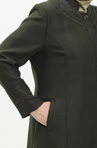 Plus Size Pocket Overcoat 0470-06 Khaki 0470-06