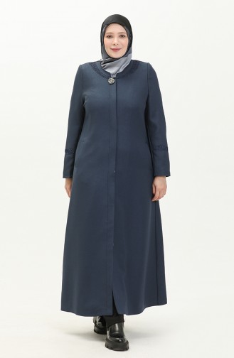 Große Größe Covercoat mit Brosche 0472-05 Indigo 0472-05