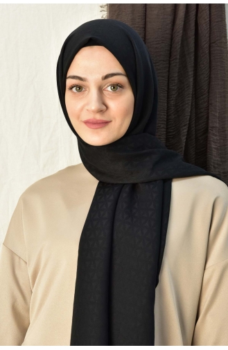 Colourway Yıldız Desen Şal 000052-19 Siyah