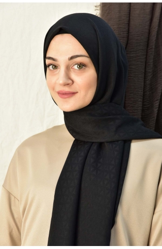Colourway Yıldız Desen Şal 000052-19 Siyah