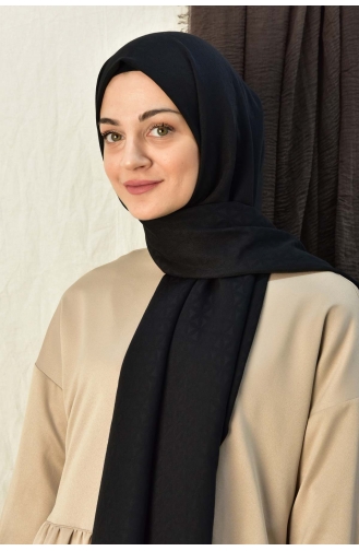 Colourway Yıldız Desen Şal 000052-19 Siyah
