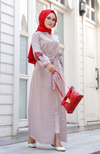 Claret Red Hijab Dress 3017-02