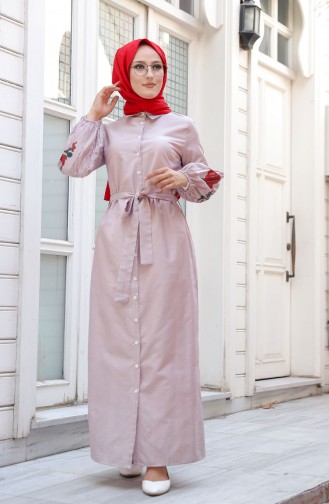 Claret Red Hijab Dress 3017-02