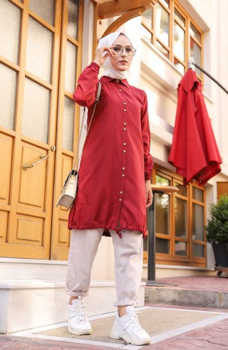 Tofisa Düğmeli Tunik 8359-02 Bordo