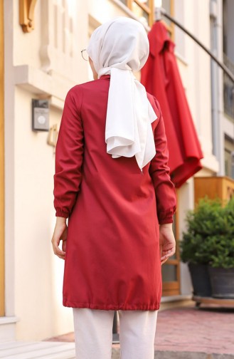 Tofisa Düğmeli Tunik 8359-02 Bordo