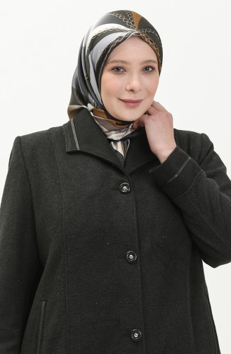 Manteau Cachet Boutonné Grande Taille 0329-03 Fumé 0329-03