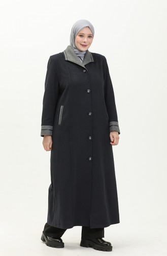 Plus Size Cachet Coat 0329-04 Navy Blue 0329-04