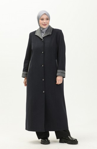 Plus Size Cachet Coat 0329-04 Navy Blue 0329-04