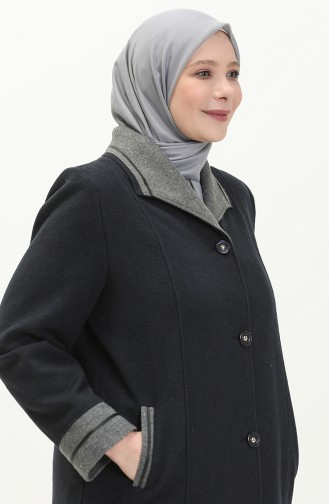 Plus Size Cachet Coat 0329-04 Navy Blue 0329-04