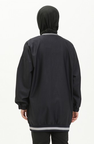 Cape mit Reißverschluss & elastischer Unterteil 15055-02 Dunkelblau 15055-02