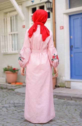 Rot Hijab Kleider 3017-03