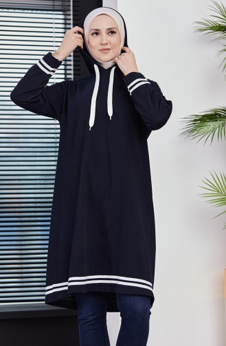 Tofisa Kapüşonlu Spor Tunik 3522-02 Lacivert
