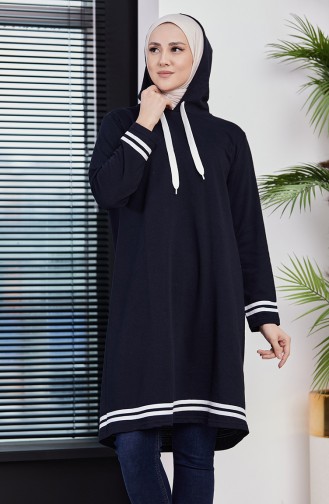 Tofisa Kapüşonlu Spor Tunik 3522-02 Lacivert