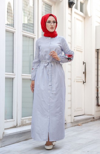 Blue Hijab Dress 3017-04