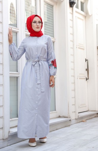 Blue Hijab Dress 3017-04