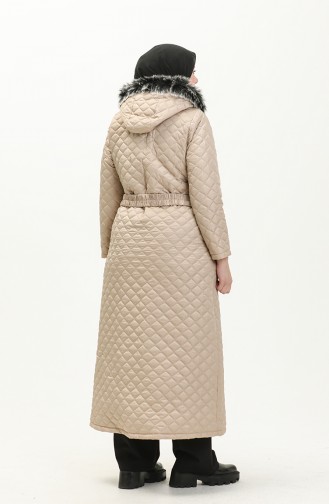 Plus Size Quilted Coat 5158-01 Beige 5158-01