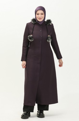 Pardessus à Capuche Grande Taille 0461-02 Plum 0461-02