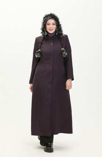 Große Größe Covercoat mit Kapuze 0461-02 Rotviolett 0461-02