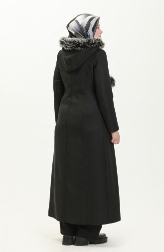 Große Größe Covercoat mit Kapuze 0461-05 Schwarz 0461-05