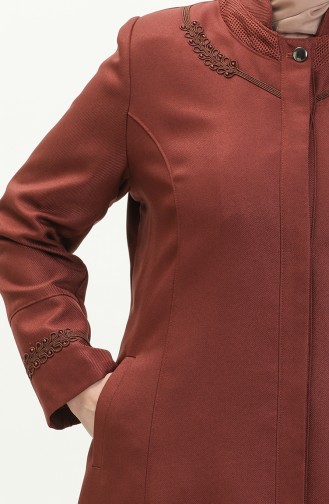 Plus Size Pocket Overcoat 0470-02 Brick Red 0470-02