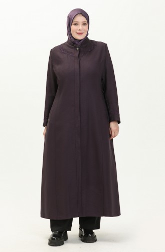 Plus Size Pocket Overcoat 0470-04 Plum 0470-04