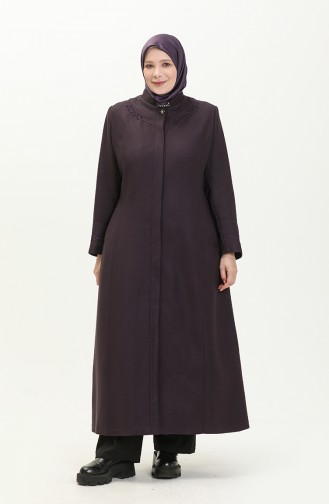 Plus Size Pocket Overcoat 0470-04 Plum 0470-04