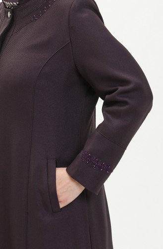 Plus Size Pocket Overcoat 0470-04 Plum 0470-04