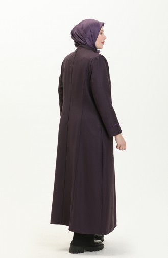 Plus Size Pocket Overcoat 0470-04 Plum 0470-04