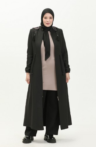 Plus Size Hooded Topcoat 0471-02 Black 0471-02