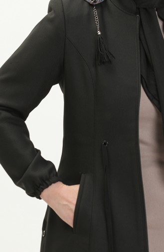 Große Größe Covercoat mit Kapuze 0471-02 Schwarz 0471-02