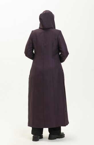 Oversized Hooded Topcoat 0471-05 Plum 0471-05