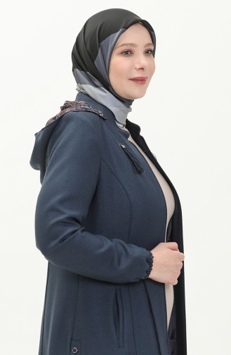 Pardessus à Capuche Grande Taille 0471-06 İndigo 0471-06