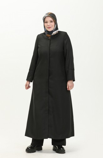 Große Größe Covercoat mit Brosche 0472-01 Schwarz 0472-01